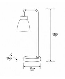 Lighting Supermarket Arch Black Vintage Industrial Table Lamp With Jasmin Opal Glass Shade - thumbnail 5