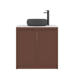 Royal Bathrooms Royal Bathroom Elmore 800mm Terracotta Clay Freestanding Countertop Bathroom Vanity Unit 2 Door With Milan Black Basin - thumbnail 7