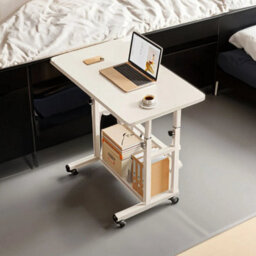 White Portable Table Notebook Computer Foldable Laptop Storage Desk - thumbnail 3