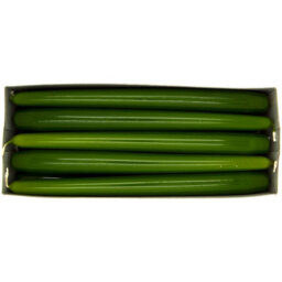 "SolaDirect Tapered Dinner Candles, Pack Of 10, Unscented, Long Burning Time, 24 Cm / 19.45"" (Olive, Varnished)" - thumbnail 4