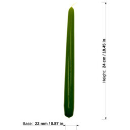 "SolaDirect Tapered Dinner Candles, Pack Of 10, Unscented, Long Burning Time, 24 Cm / 19.45"" (Olive, Varnished)" - thumbnail 3