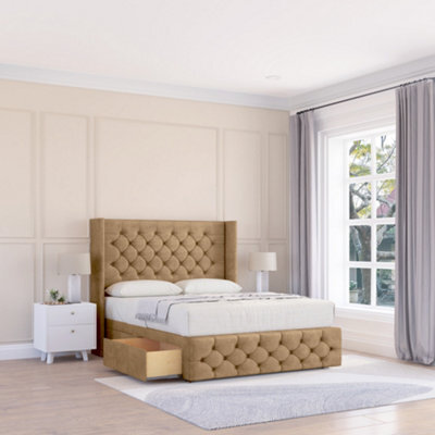 "Sloomy Luthor Dumfries Memory Foam Bed Set ,no Drawers, Mattress & 54"" Wingback Headboard With 12"" Footboard - Small Double" - image 1