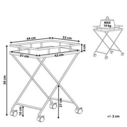Wyld And Coco Kitchen Trolley Black Metal 56Cm With Removable Light Wood Top And Castors - Industrial Rustic Modern Style - thumbnail 4