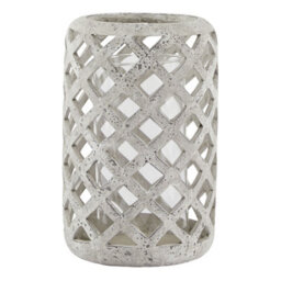 Large  Grey  Stone  Effect  Hurricane  Lantern - thumbnail 1