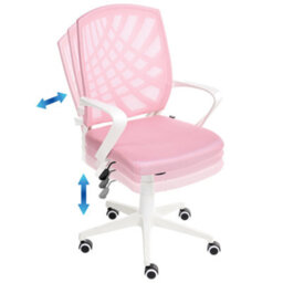 Beliani Office Chair Bonny Pink - thumbnail 7