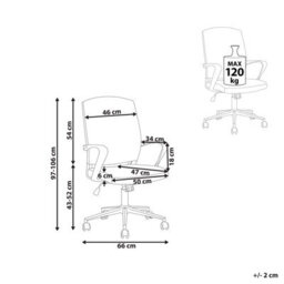 Beliani Office Chair Bonny Pink - thumbnail 3