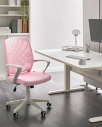 Beliani Office Chair Bonny Pink - thumbnail 2