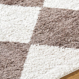 Livabliss Fossay Shaggy-Washable Beige Brown High Pile Diamond Living Bedroom Rug 120 X 170 Cm Easy Care, Non Shedding - thumbnail 3