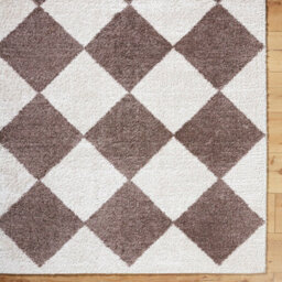 Livabliss Fossay Shaggy-Washable Beige Brown High Pile Diamond Living Bedroom Rug 120 X 170 Cm Easy Care, Non Shedding - thumbnail 7