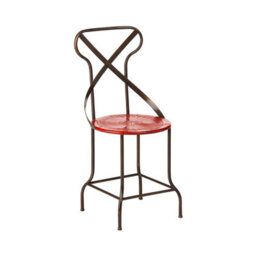 Orsina Red Metal Chair, Exquisite Metal Dining Chair, Relaxing Footrest Metal Dining Chair
