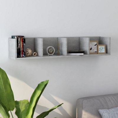 Berkfield Cd Wall Shelf Concrete Grey 100X18X18 Cm Engineered Wood - image 1