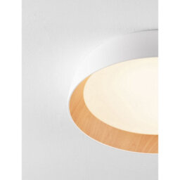Luminosa Lighting Luminosa Sigi 60Cm Flush Ceiling Light Sandy White, Wood Triac Dimmable Led 50W 4201Lm 3000K - thumbnail 5