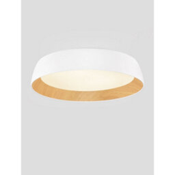 Luminosa Lighting Luminosa Sigi 60Cm Flush Ceiling Light Sandy White, Wood Triac Dimmable Led 50W 4201Lm 3000K - thumbnail 4