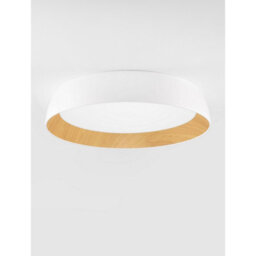 Luminosa Lighting Luminosa Sigi 60Cm Flush Ceiling Light Sandy White, Wood Triac Dimmable Led 50W 4201Lm 3000K - thumbnail 3