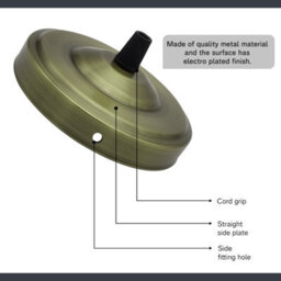 Green Brass Metal Ceiling Rose Light Fitting 108mm Round Canopy Plate With Accessories For Pendant Lights And Hanging Lamp - thumbnail 5