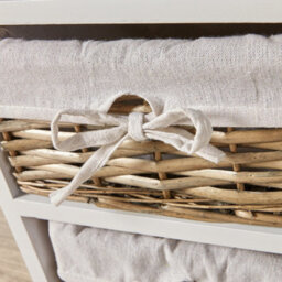 Home Source Lichfield Fully Assembled 4 Wicker Basket Drawer Chest Storage Unit White - thumbnail 4