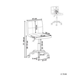 Beliani Industrial Desk Chair Marion Light Grey - thumbnail 3
