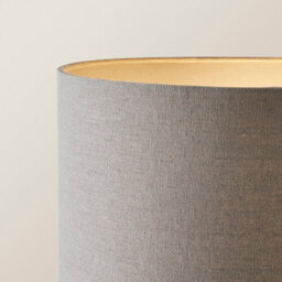Valuelights Katniss Large Silver Chrome Metal Floor Lamp With A Grey Fabric Oval Lampshade - thumbnail 3