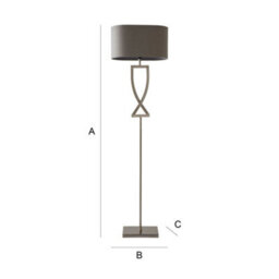 Valuelights Katniss Large Silver Chrome Metal Floor Lamp With A Grey Fabric Oval Lampshade - thumbnail 7