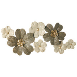 Beliani Wall Decor Flower Lanthanum Metal 52 Cm Beige