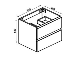 AVER-GROWTH Wall-Mounted Bathroom Vanity Unit Matt White Flat Pack Bathroom Cabinets Only 790(W)X445X(D)X520(H)mm With 2 Drawers - thumbnail 7