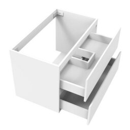 AVER-GROWTH Wall-Mounted Bathroom Vanity Unit Matt White Flat Pack Bathroom Cabinets Only 790(W)X445X(D)X520(H)mm With 2 Drawers - thumbnail 4