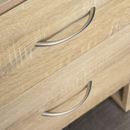 Homcom 2 Drawer Boxy Bedside Table W/ Handles Elevated Base Brown Set Of 2 - thumbnail 8