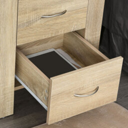 Homcom 2 Drawer Boxy Bedside Table W/ Handles Elevated Base Brown Set Of 2 - thumbnail 9