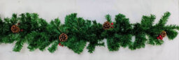 Premier Decorations Limited Artificial Christmas Garland Red Berry & Pine Cones Green Garland 2.7M - thumbnail 6