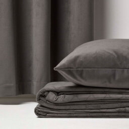 "Homescapes Thermal 100% Blackout Grey Velvet Curtains, 117 X 137 Cm (46"" X 54"")" - thumbnail 6