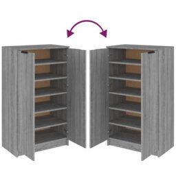 Berkfield Shoe Cabinet Grey Sonoma 59X35X100 Cm Engineered Wood - thumbnail 8