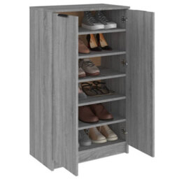 Berkfield Shoe Cabinet Grey Sonoma 59X35X100 Cm Engineered Wood - thumbnail 4