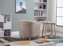 Westwood Linen Fabric Sofa Seat Armchair Office Reception Tub Chair Living Room Cream - thumbnail 6