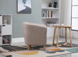 Westwood Linen Fabric Sofa Seat Armchair Office Reception Tub Chair Living Room Cream - thumbnail 5