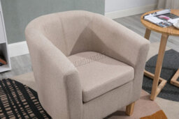 Westwood Linen Fabric Sofa Seat Armchair Office Reception Tub Chair Living Room Cream - thumbnail 7