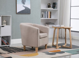 Westwood Linen Fabric Sofa Seat Armchair Office Reception Tub Chair Living Room Cream - thumbnail 4