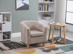 Westwood Linen Fabric Sofa Seat Armchair Office Reception Tub Chair Living Room Cream - thumbnail 3