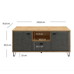 Heze Furniture Grace 2 Door Loft Style Tv Unit With Drawer - thumbnail 6