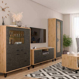 Heze Furniture Grace 2 Door Loft Style Tv Unit With Drawer - thumbnail 3