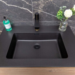 Plum&clay Matterhorn Oak Wall Hung Bathroom Vanity Unit With Black Basin (W)750mm (H)450mm - thumbnail 7