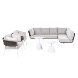 Beliani Garden Sofa Set 7 Seater Robella With Tables Beige - thumbnail 1