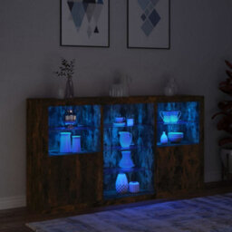 Berkfield Sideboard With Led Lights Smoked Oak 181.5X37X100 Cm - thumbnail 5