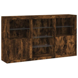 Berkfield Sideboard With Led Lights Smoked Oak 181.5X37X100 Cm - thumbnail 3