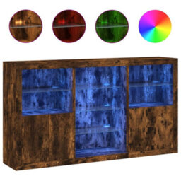 Berkfield Sideboard With Led Lights Smoked Oak 181.5X37X100 Cm - thumbnail 2