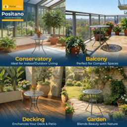 Homeology Positano Grey Garden And Patio Cast Aluminium Bistro Table - thumbnail 3