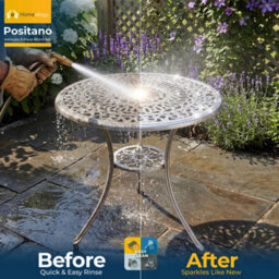 Homeology Positano Grey Garden And Patio Cast Aluminium Bistro Table - thumbnail 6