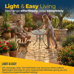 Homeology Positano Grey Garden And Patio Cast Aluminium Bistro Table - thumbnail 7