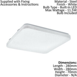 Stylish Wall And Ceiling Light With Crystal Effect Shade - 11.5W Led Bulb - thumbnail 2
