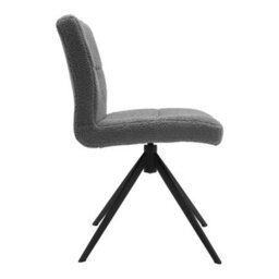 Darphe Set Of 2 Grey Teddy Fleece Bar Stools With Black Metal Legs - thumbnail 3