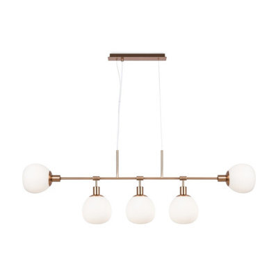 Luminosa Lighting Luminosa Erich Modern Bar Pendant Ceiling Light Gold 5Xe14 White Shade - image 1